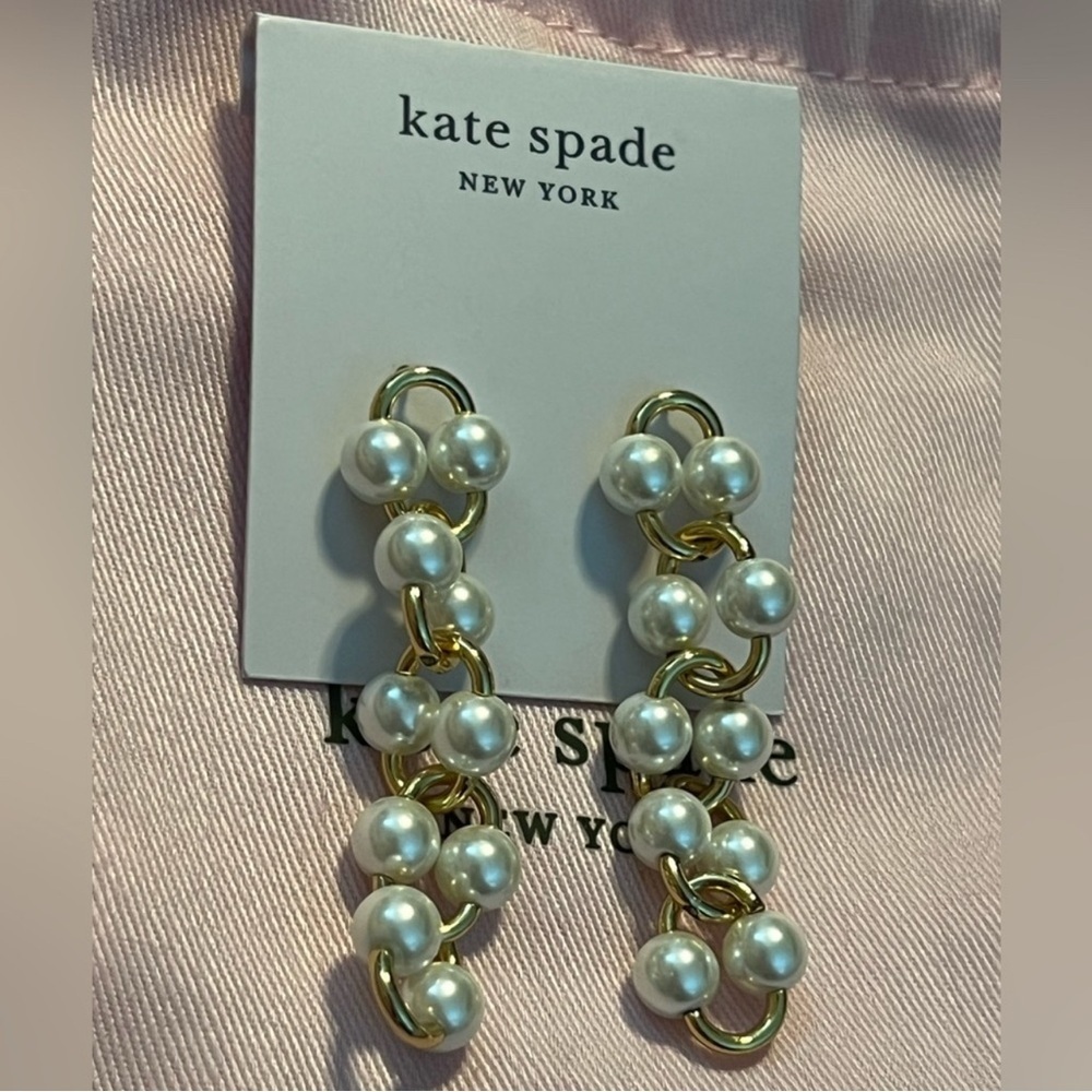 Kate Spade Authentic Vintage White Multi Nouveau Pearls Necklace & Earrings Set - Picture 6 of 9